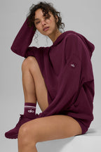 Unisex Half-Crew Throwback Sock - Burgundy/White