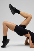 Unisex Half-Crew Scrunch Sock - Black