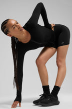 Unisex Half-Crew Scrunch Sock - Black
