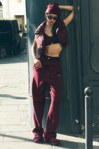 Accolade Straight Leg Sweatpant - Burgundy