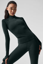 Airlift Winter Warm 1/4 Zip Long Sleeve - Charcoal Green