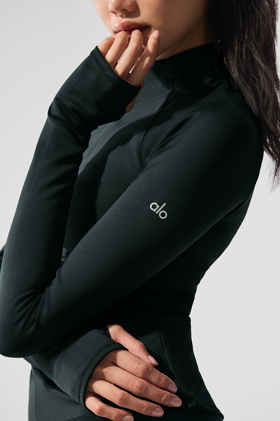 Airlift Winter Warm 1/4 Zip Long Sleeve - Charcoal Green