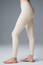Airbrush High-Waist Heart Throb Legging - Oat Milk/White