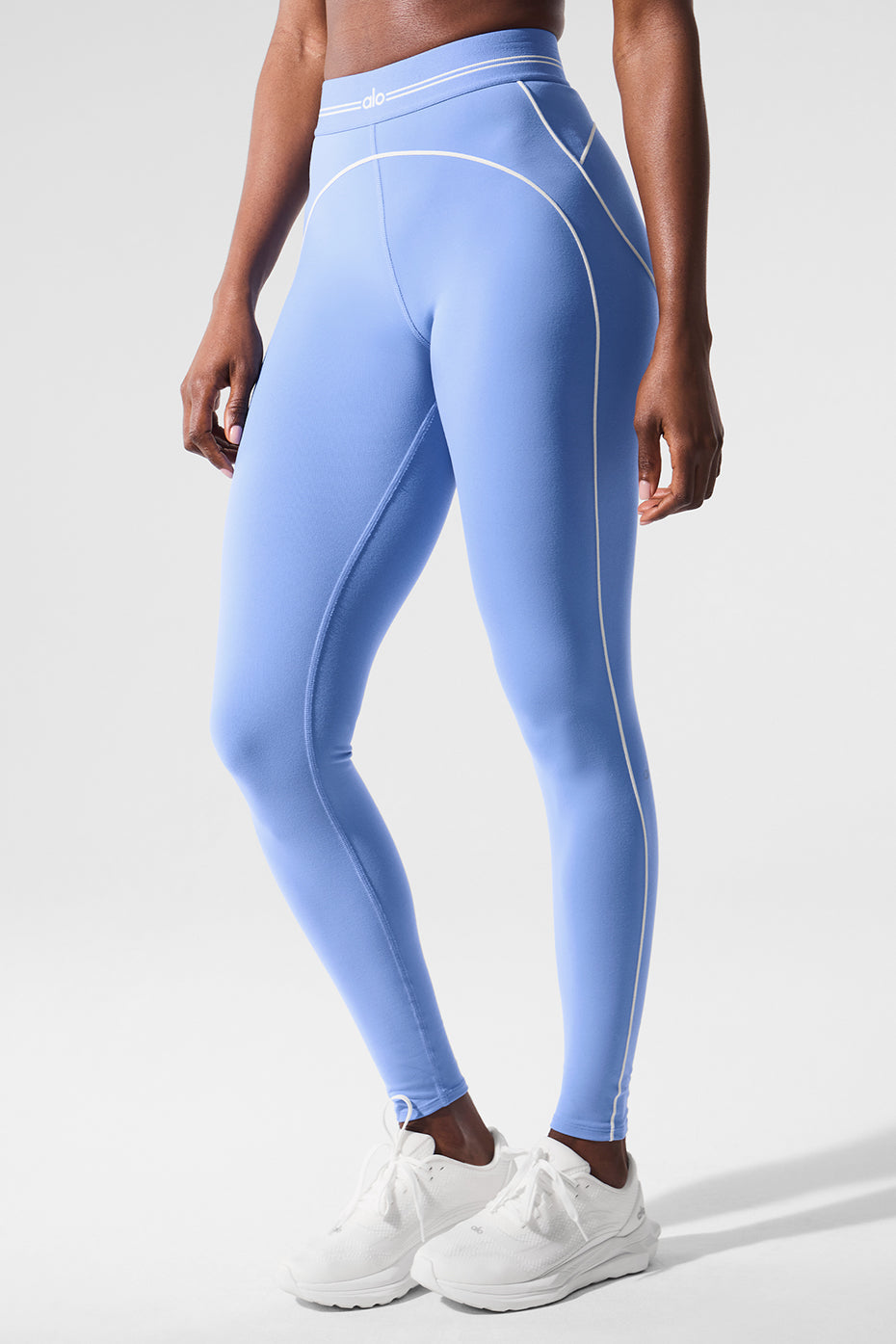 Airbrush High-Waist Heart Throb Legging - Crystal Clear Blue/White
