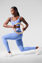 Airbrush High-Waist Heart Throb Legging - Crystal Clear Blue/White