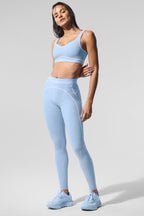 Alosoft High-Waist Heart Throb Legging - Seashell Blue Heather/White