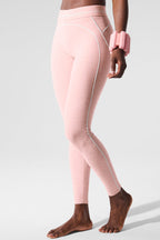 Alosoft High-Waist Heart Throb Legging - Pink Quartz Heather/White