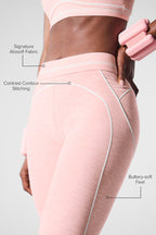 Alosoft High-Waist Heart Throb Legging - Pink Quartz Heather/White