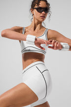 4” Airbrush High-Waist Heart Throb Short - White/Black