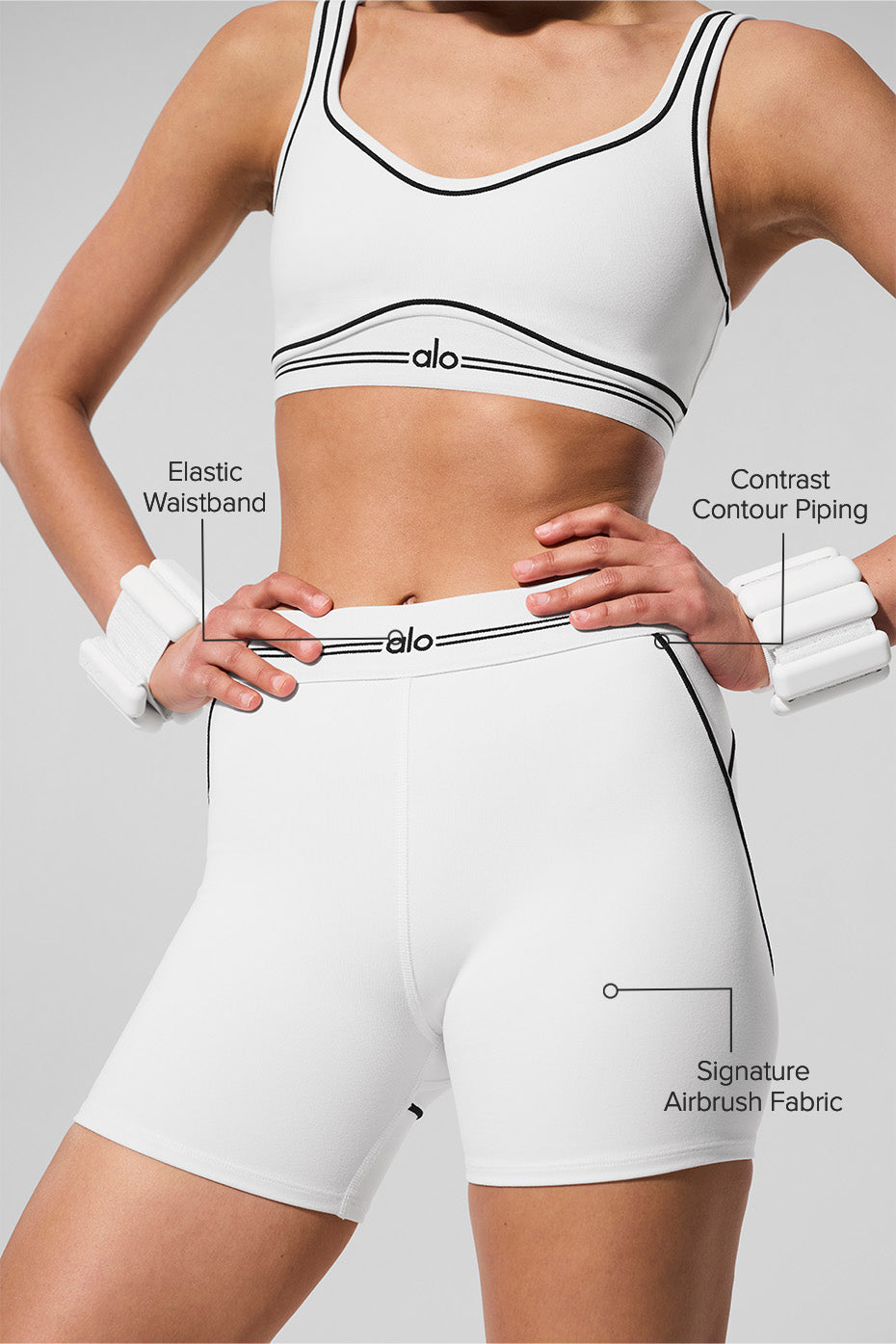4” Airbrush High-Waist Heart Throb Short - White/Black