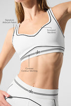 Airbrush Heart Throb Bra - White/Black