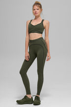 Airbrush Heart Throb Bra - Green Olive/Black