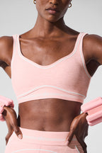 Alosoft Heart Throb Bra - Pink Quartz Heather/White