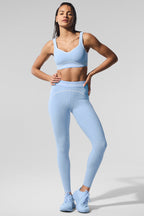 Alosoft Heart Throb Bra - Seashell Blue Heather/White