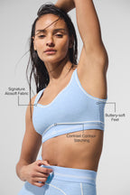 Alosoft Heart Throb Bra - Seashell Blue Heather/White